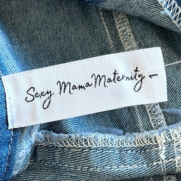 Sexy Mama Maternity Set Denim Shorts & Mama Black T-shirt Size: 2-6 - Picture 11 of 15